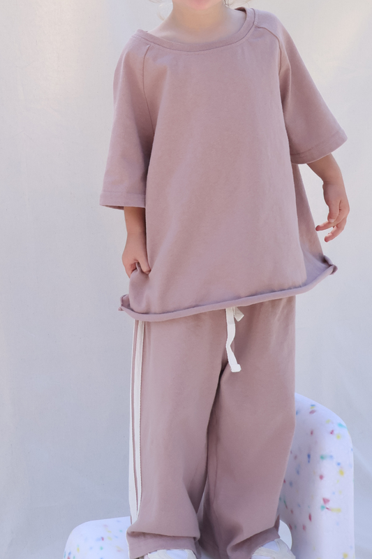 Linen Terry Oversized Tee | Mushroom