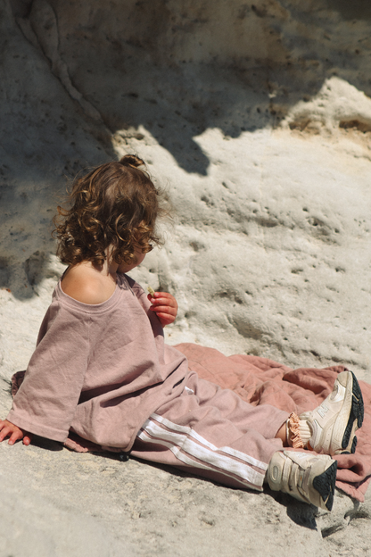 Linen Terry Racer Pants | Mushroom