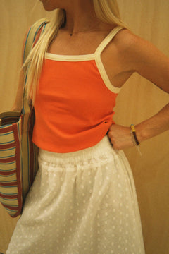 Retro Rib Singlet | Tomato
