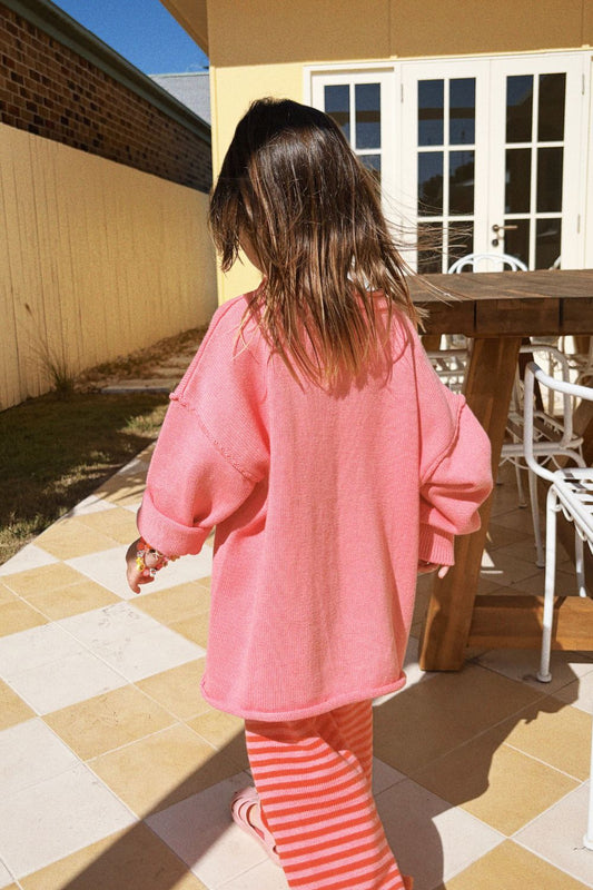 Rolly Knit Jumper | Strawberry Milk