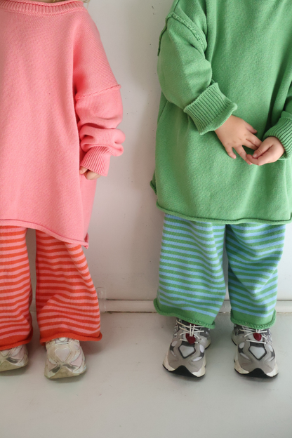 Rolly Knit Pants | Apple Stripe
