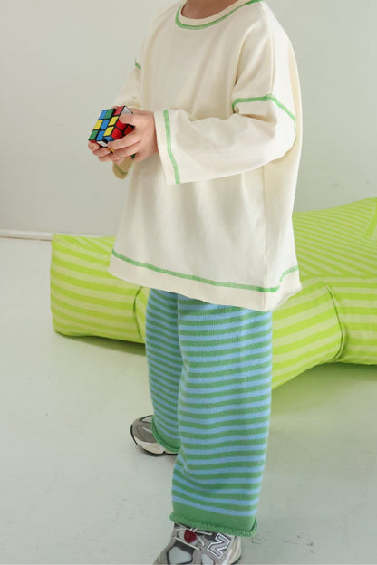 Rolly Knit Pants | Apple Stripe