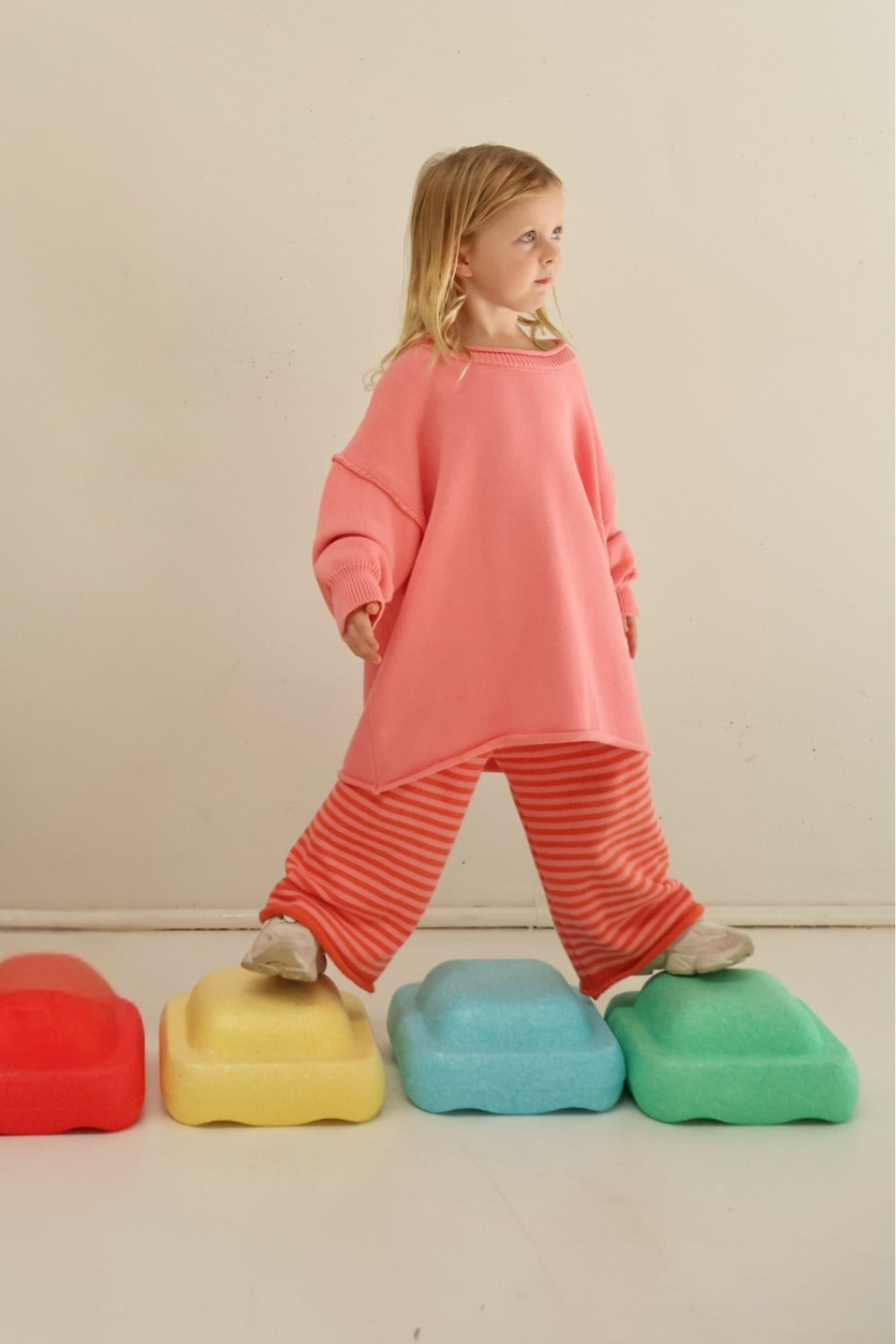 Rolly Knit Pants | Strawberry Stripe