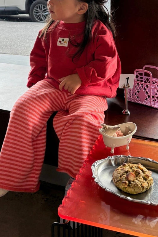 Rolly Knit Pants | Strawberry Stripe