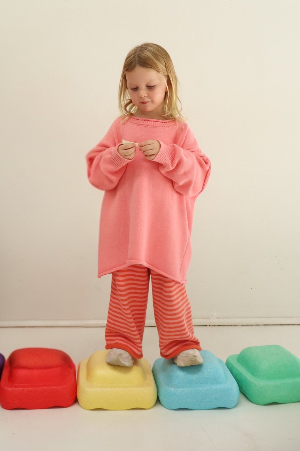 Rolly Knit Pants | Strawberry Stripe