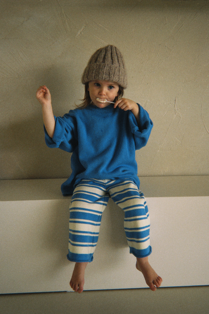 Rolly Stripe Knit Pants | Blueberry