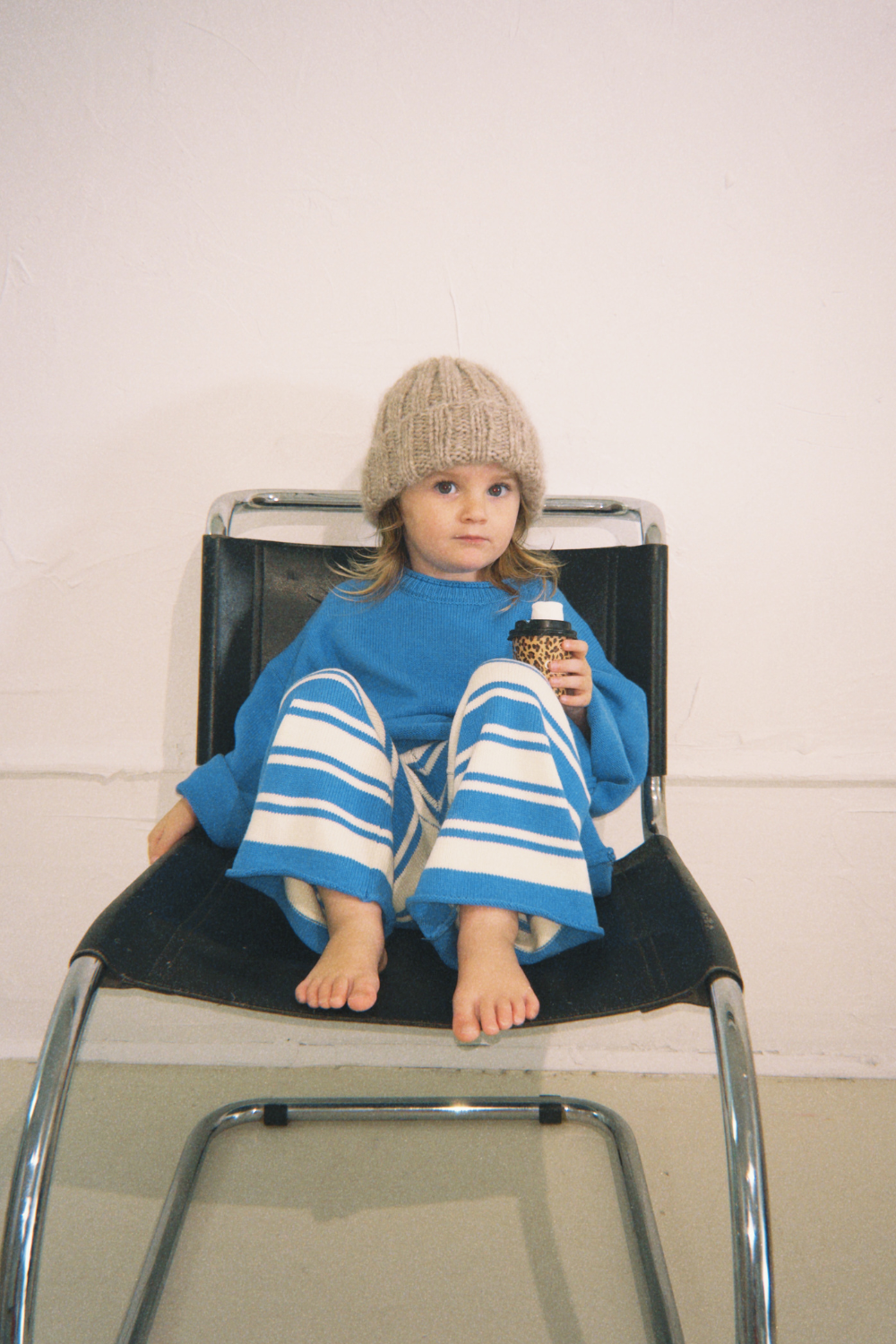 Rolly Stripe Knit Pants | Blueberry