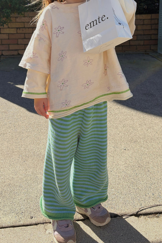 Rolly Knit Pants | Apple Stripe