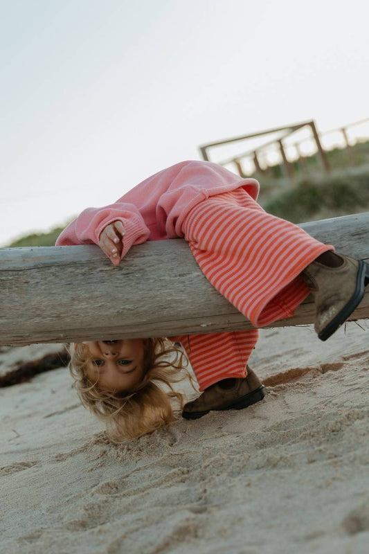 Rolly Knit Pants | Strawberry Stripe