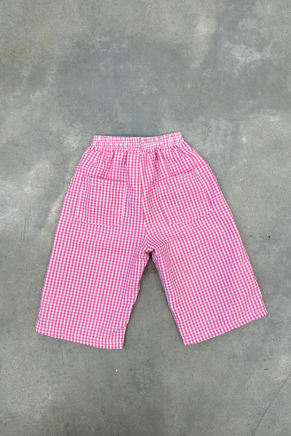 Kids Cotton Seersucker All Day Pants - Raspberry Pink Gingham