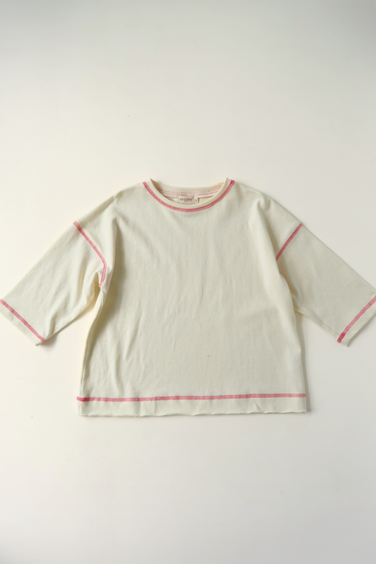 Staple Stitch Long Sleeve Tee | Milk + Raspberry