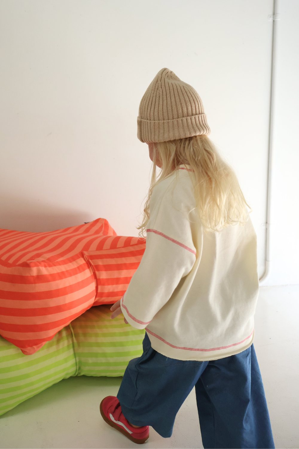 Staple Stitch Long Sleeve Tee | Milk + Raspberry