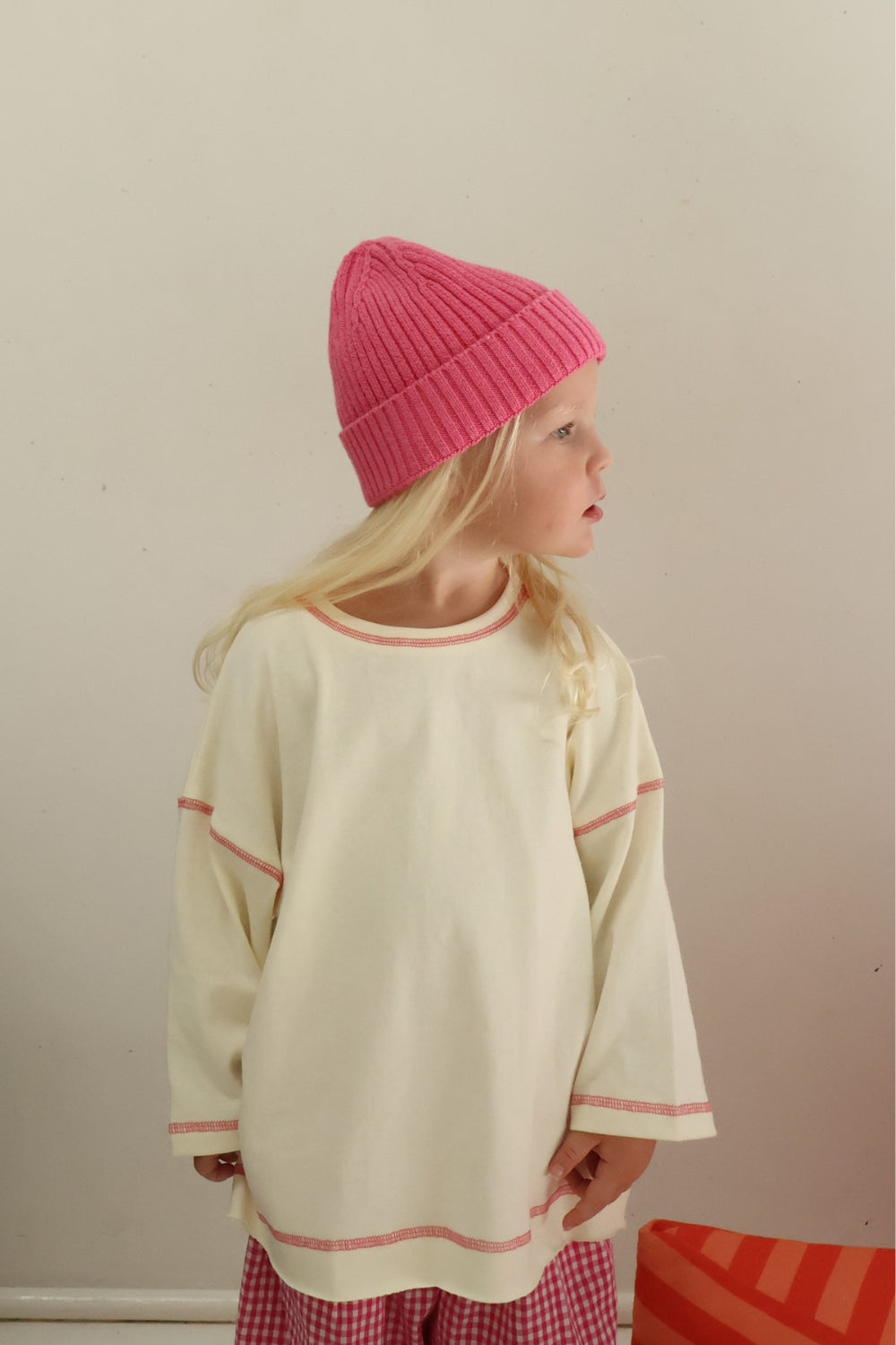 Staple Stitch Long Sleeve Tee | Milk + Raspberry