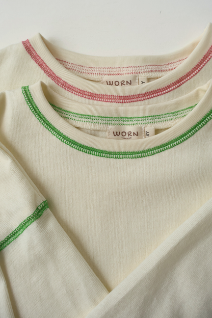 Staple Stitch Long Sleeve Tee | Milk + Raspberry
