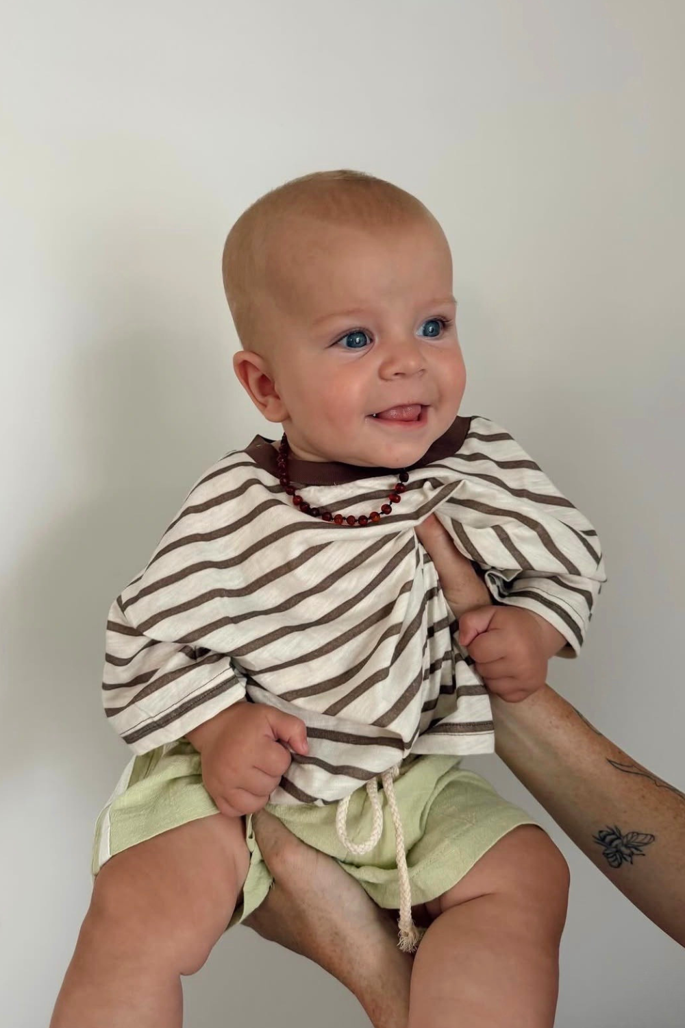 Stripey Staple Tee | Chocolate
