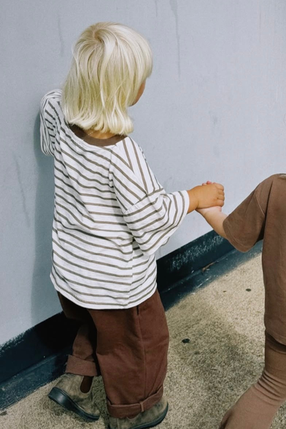 Stripey Staple Tee | Chocolate
