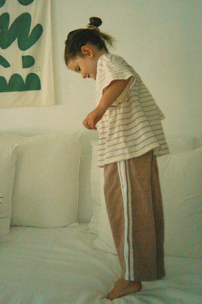 Stripey Staple Tee | Lilac