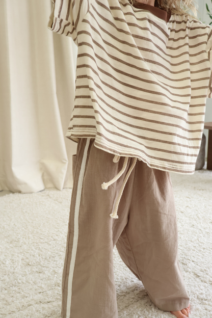 Stripey Staple Tee | Chocolate