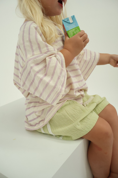 Stripey Staple Tee | Lilac