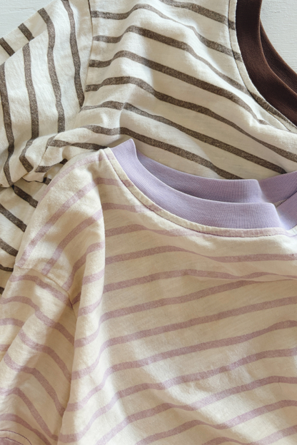 Stripey Staple Tee | Chocolate