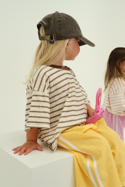 Stripey Staple Tee | Chocolate