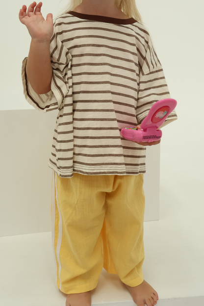 Stripey Staple Tee | Chocolate