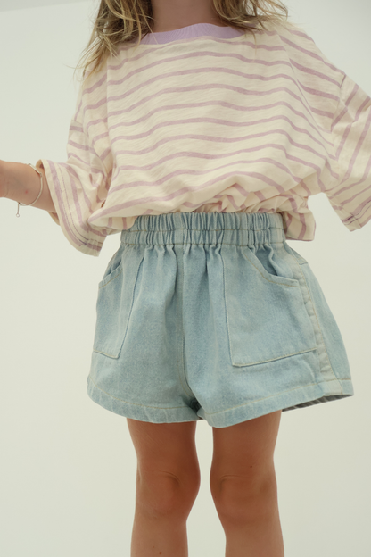 Stripey Staple Tee | Lilac
