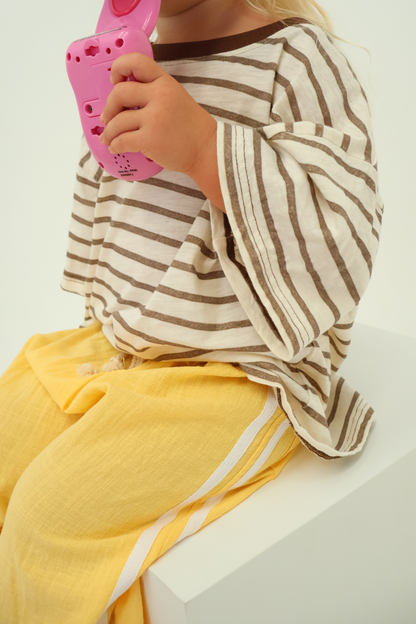 Stripey Staple Tee | Chocolate