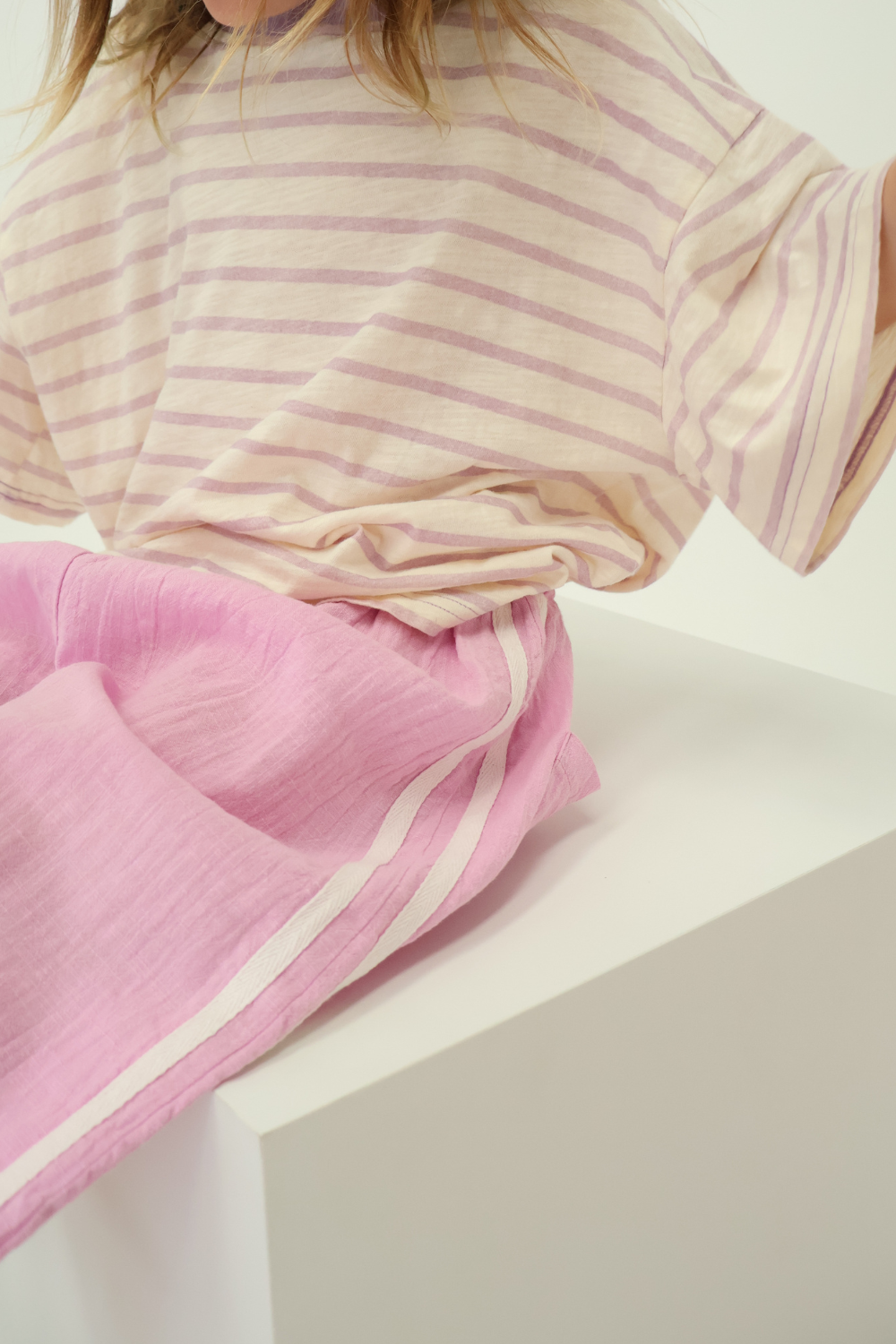 Stripey Staple Tee | Lilac