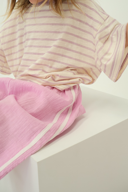 Stripey Staple Tee | Lilac