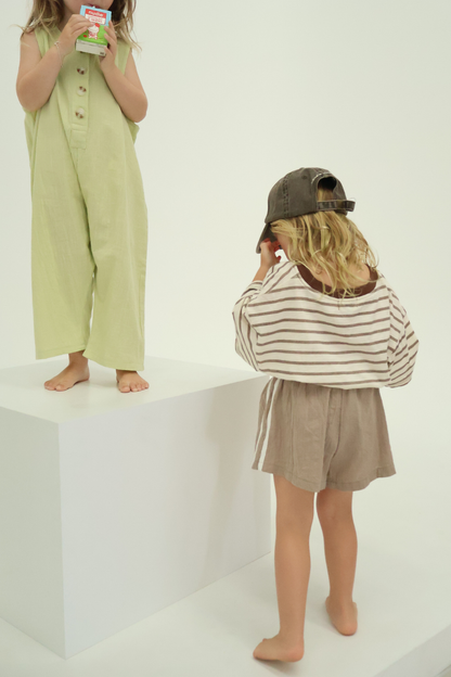 Stripey Staple Tee | Chocolate