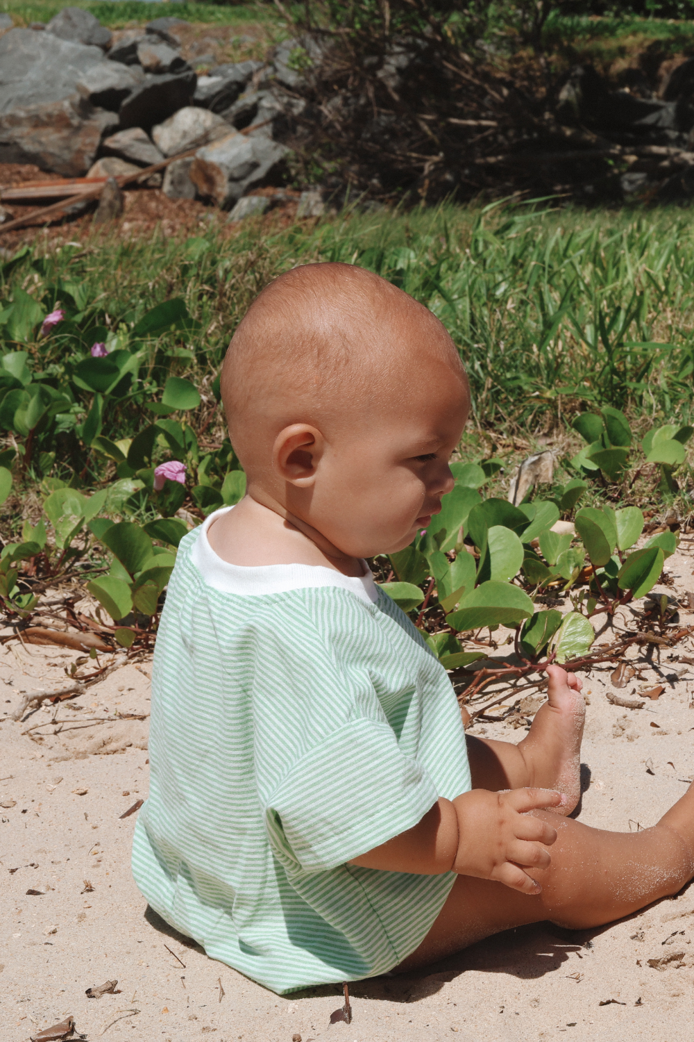Stripey T-Shirt Romper | Apple