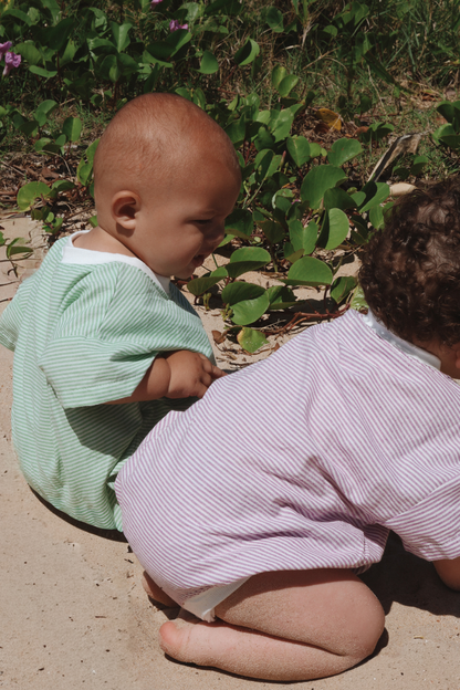 Stripey T-Shirt Romper | Apple