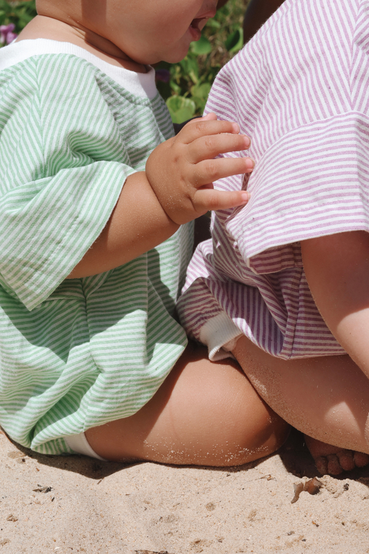 Stripey T-Shirt Romper | Apple