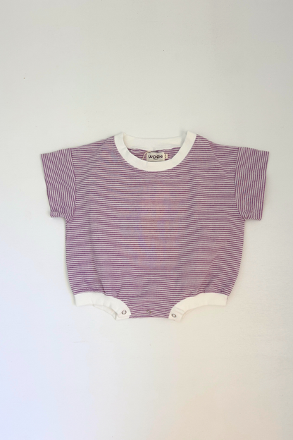 Stripey T-Shirt Romper | Lavender