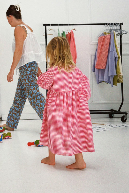 Sunday Smock Dress | Raspberry Gingham