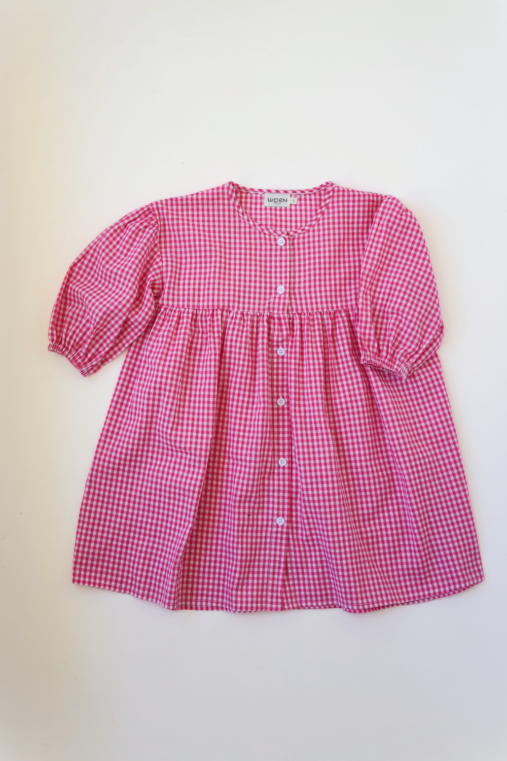 Sunday Smock Dress | Raspberry Gingham