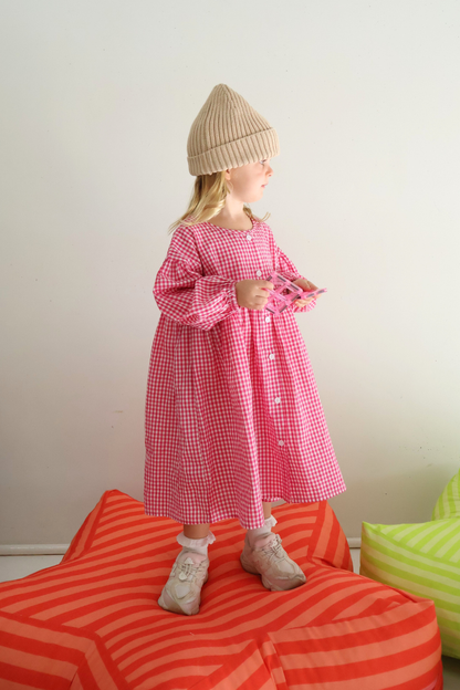 Sunday Smock Dress | Raspberry Gingham