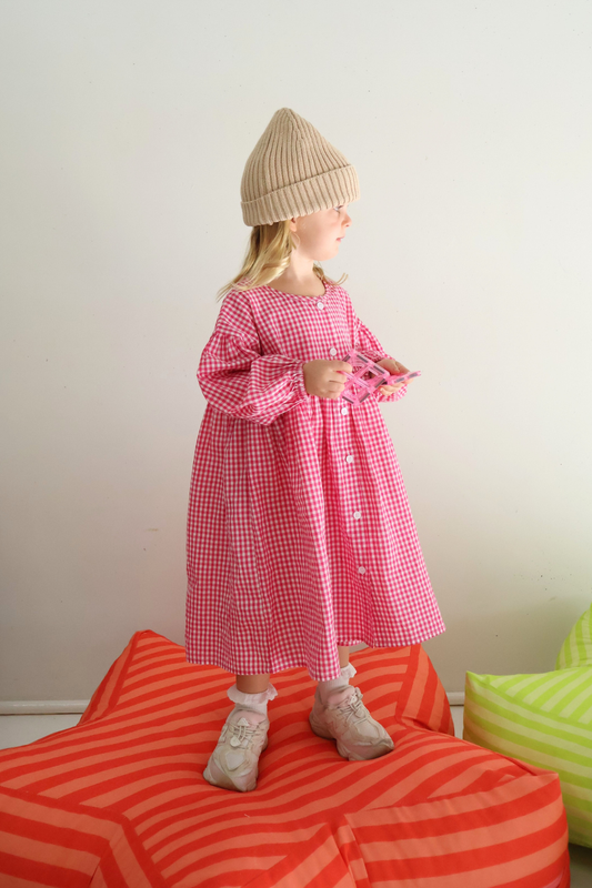 Sunday Smock Dress | Raspberry Gingham
