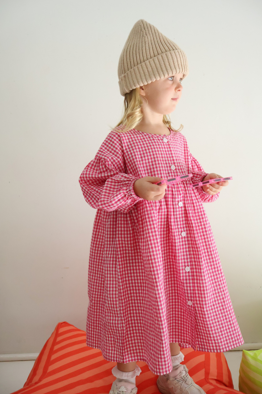 Sunday Smock Dress | Raspberry Gingham