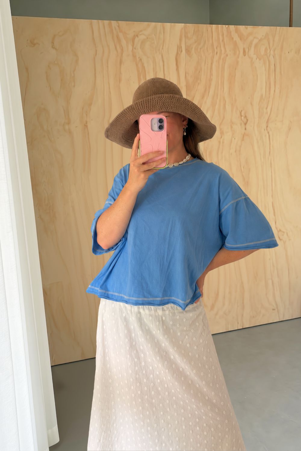 Womens Crochet Bucket Hat | Coconut Brown