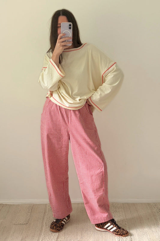 Gingham Barrel Pants | Chilli