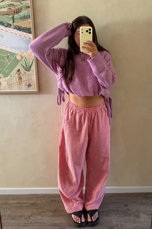 Gingham Barrel Pants | Chilli