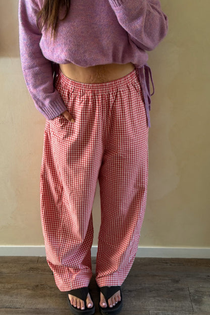 Gingham Barrel Pants | Chilli