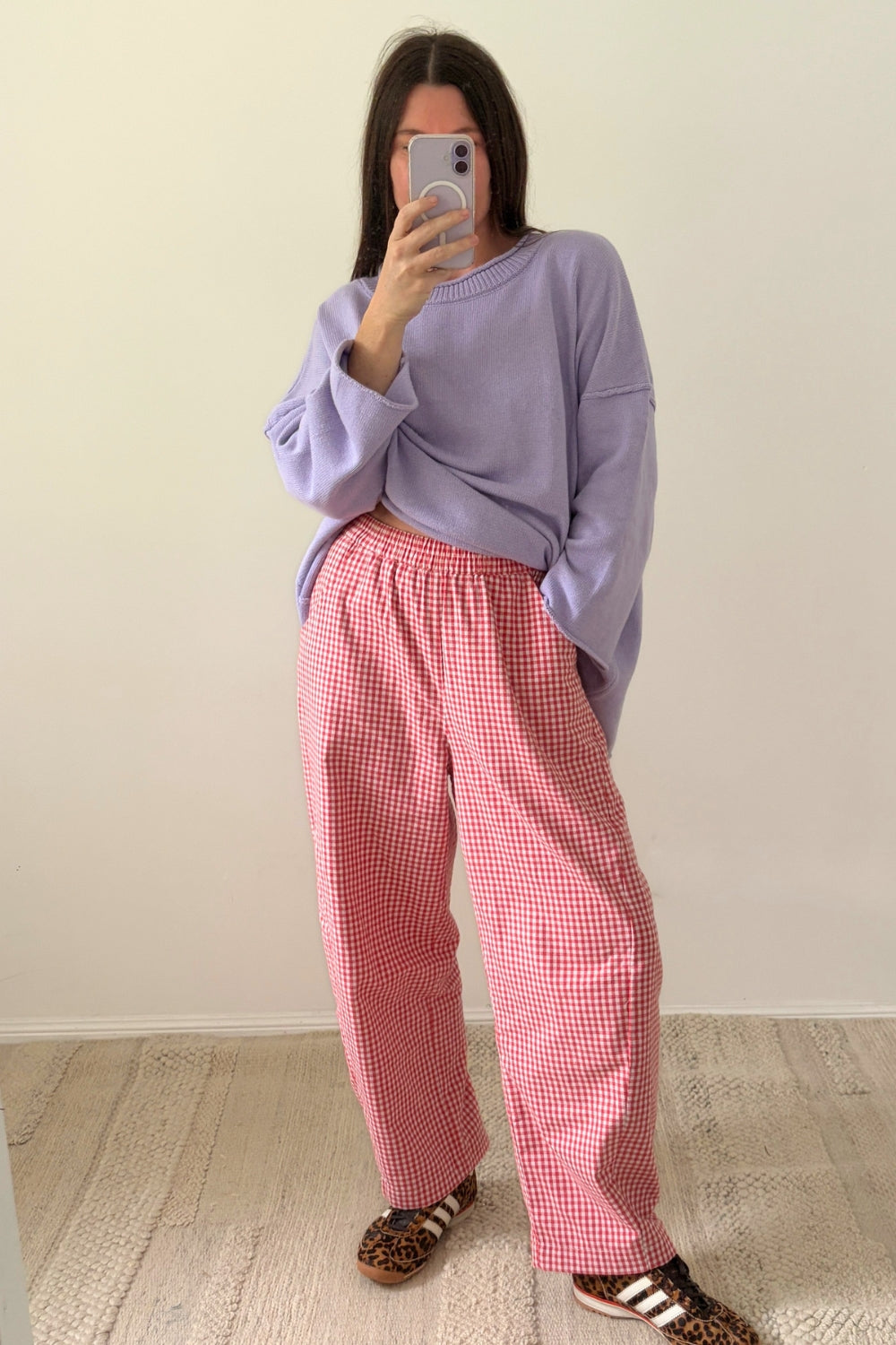 Gingham Barrel Pants | Chilli