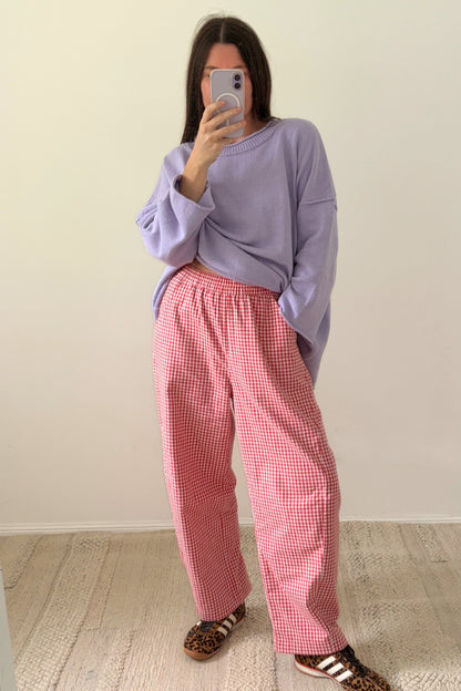 Gingham Barrel Pants | Chilli