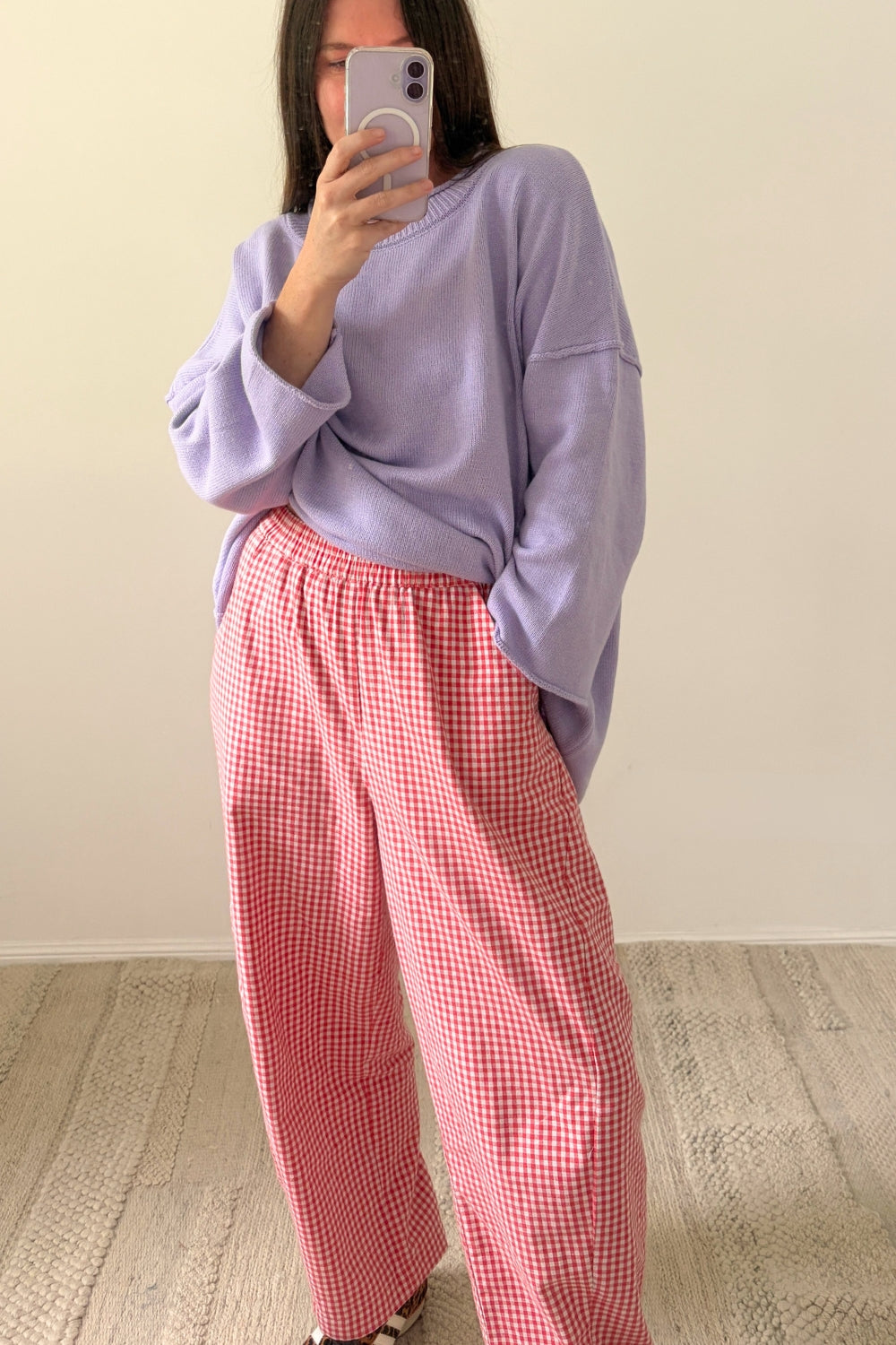 Gingham Barrel Pants | Chilli