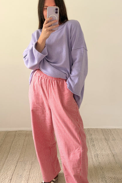 Gingham Barrel Pants | Chilli
