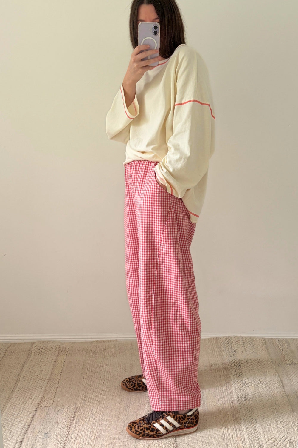 Gingham Barrel Pants | Chilli