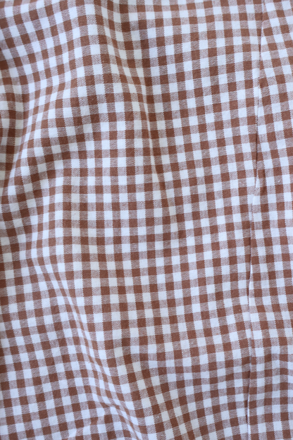 Gingham Barrel Pants | Chocolate